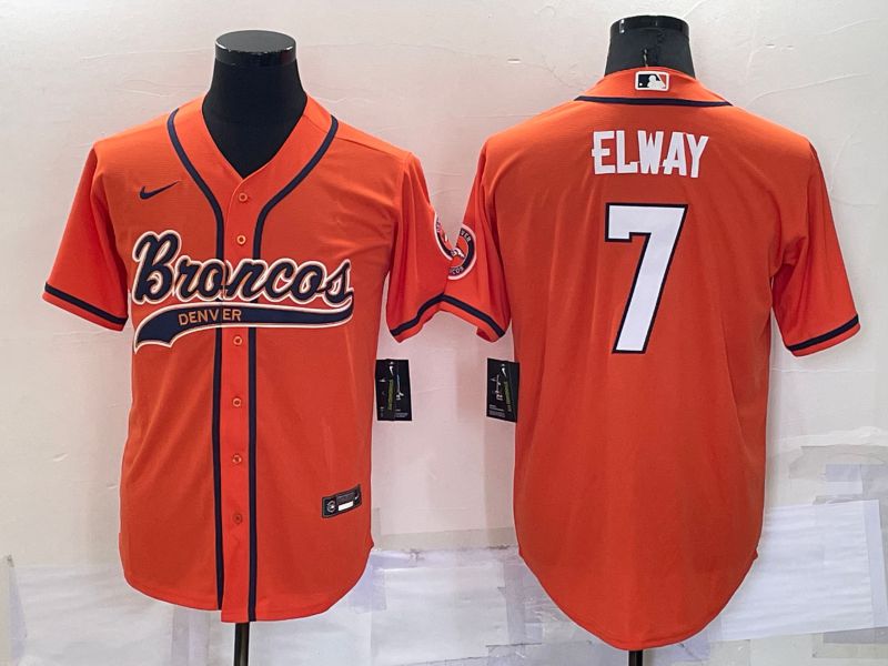 Men Denver Broncos #7 Elway Orange Nike Co branded Jersey